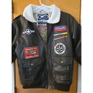 Up and away USAF Junior bomber Brown jacket size XL/14